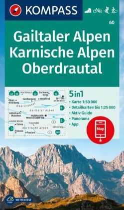 KOMPASS Wanderkarte 60 Gailtaler Alpen, Karnische Alpen, Oberdrautal 1:50.000