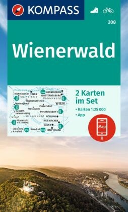 KOMPASS Wanderkarten-Set 208 Wienerwald (2 Karten) 1:25.000