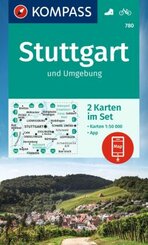 KOMPASS Wanderkarten-Set 780 Stuttgart und Umgebung (2 Karten) 1:50.000