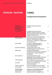 Kritische Berichte : Zeitschrift für Kunst-                                                  und Kulturwissenschaften /