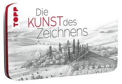 Die Kunst des Zeichnens Zeichenmaterial mit Metalldose