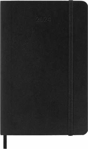 Moleskine 12 Monate Wochen Notizkalender Deutsch 2024, Pocket/A6, Schwarz