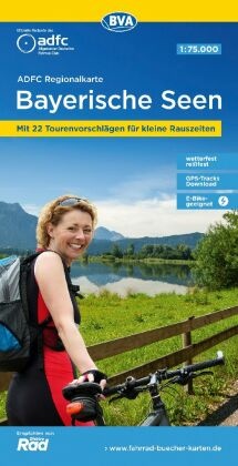 ADFC-Regionalkarte Bayerische Seen, 1:75.000, reiß- und wetterfest, mit kostenlosem GPS-Download der Touren via BVA-webs