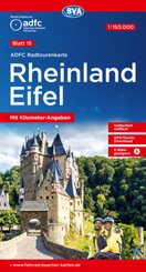 ADFC-Radtourenkarte 15 Rheinland /Eifel 1:150.000, reiß- und wetterfest, E-Bike geeignet, GPS-Tracks Download, mit Bett+
