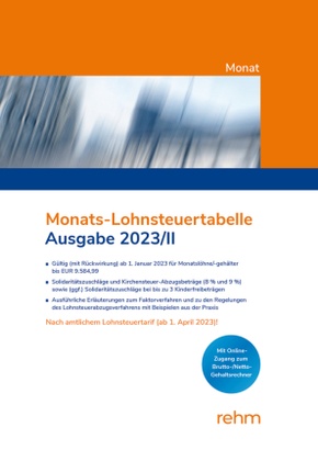 Monats-Lohnsteuertabelle 2023/II