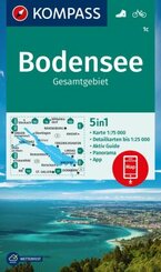 KOMPASS Wanderkarte 1c Bodensee Gesamtgebiet 1:75.000