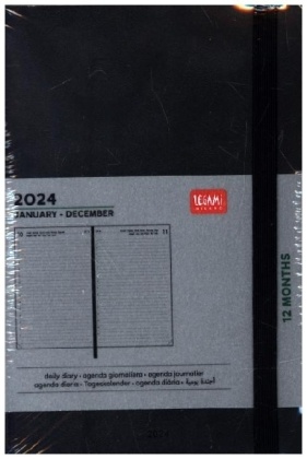 Tageskalender Medium - 2024 - Medium Daily Diary - 12M - Black