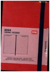 Tageskalender Medium - 2024 - Medium Daily Diary - 12M - Red