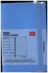 Wochenkalender Medium Notiz. - 2024 - Medium Weekly Diary With Notebook - Blue