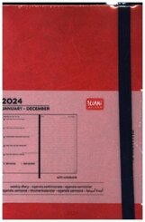 Wochenkalender Medium Notiz. - 2024 - Medium Weekly Diary With Notebook - Red