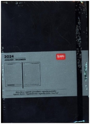 Tageskalender Large - 2024 - Large Daily Diary - 12M - Black