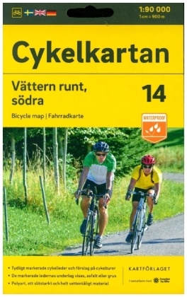 Cykelkartan Blad 14 Vättern runt, södra delen