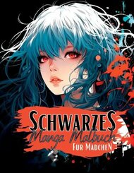 Schwarzes Manga Malbuch für Mädchen.