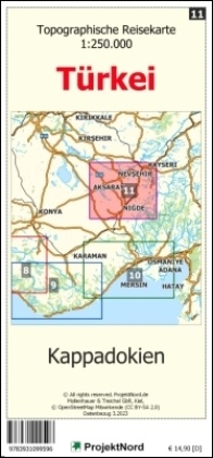 Kappadokien - Topographische Reisekarte 1:250.000 Türkei (Blatt 11)