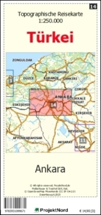 Ankara - Topographische Reisekarte 1:250.000 Türkei (Blatt 14)