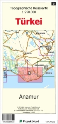 Anamur - Topographische Reisekarte 1:250.000 Türkei (Blatt 9)