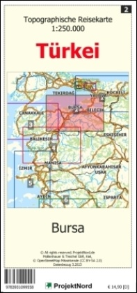 Bursa - Topographische Reisekarte 1:250.000 Türkei (Blatt 2)