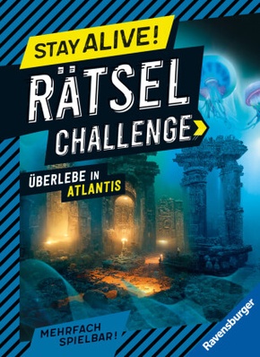 Ravensburger Stay alive! Rätsel-Challenge - Überlebe in Atlantis - Rätselbuch für Gaming-Fans ab 8 Jahren