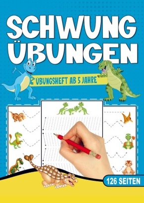 Dinosaurier Schwungübungen Übungsheft für Jungen!