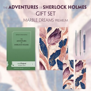 The Adventures of Sherlock Holmes (with audio-online) Readable Classics Geschenkset + Marmorträume Schreibset Premium, m