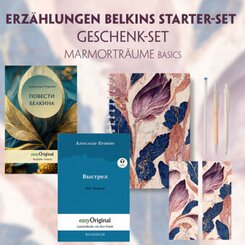 Erzählungen Belkins Starter-Paket Geschenkset - 2 Bücher (mit Audio-Online) + Marmorträume Schreibset Basics, m. 2 Beila