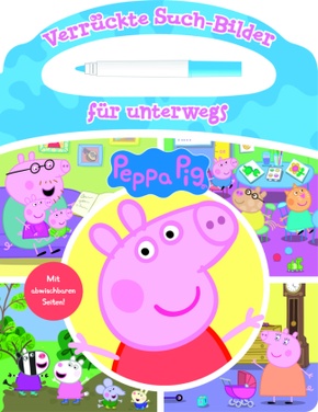 Peppa Pig - Verrückte Such-Bilder für unterwegs - Wimmelbuch - Pappbilderbuch mit Stift und abwischbaren Seiten ab 3 Jah