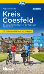BVA Radwanderkarte Kreis Coesfeld 1:50.000, mit Knotenpunkten und km-Angaben, reiß- und wetterfest, GPS-Tracks Download,