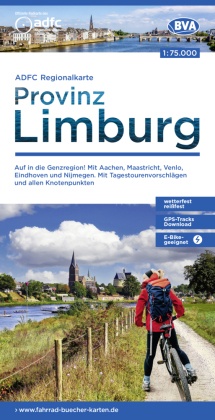 ADFC-Regionalkarte Limburg, 1:75.000, mit Tagestourenvorschlägen und allen Knotenpunkten, reiß- und wetterfest, E-Bike-g