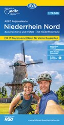 ADFC-Regionalkarte Niederrhein Nord, 1:75.000, mit Tagestourenvorschlägen, reiß- und wetterfest, E-Bike-geeignet, mit Kn
