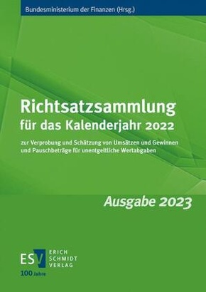 Richtsatzsammlung für das Kalenderjahr 2022