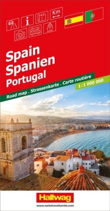 Hallwag Strassenkarte Spanien, Portugal 1:1 Mio.