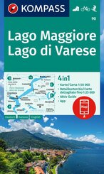 KOMPASS Wanderkarte 90 Lago Maggiore, Lago di Varese 1:50.000