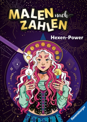 Ravensburger Malen nach Zahlen Hexen-Power - 32 Motive abgestimmt auf handelsübliche Buntstiftsets mit 24 Farben (Stifte