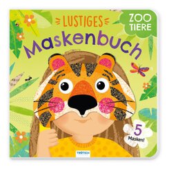 TRÖTSCH - Lustiges Maskenbuch "Zootiere" | Interaktives Pappenbuch mit 5 herausnehmbaren Zootier-Masken zum Spielen und