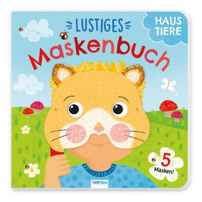 Trötsch Pappenbuch mit Masken Lustiges Maskenbuch Haustiere