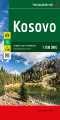 Kosovo, Straßen- und Freizeitkarte 1:150.000, freytag & berndt