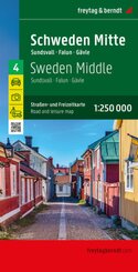 Schweden Mitte, Straßen- und Freizeitkarte 1:250.000, freytag & berndt