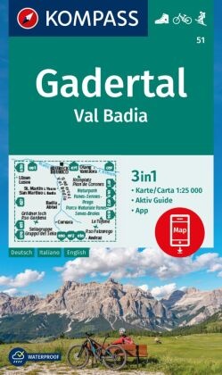 KOMPASS Wanderkarte 51 Gadertal / Val Badia 1:25.000