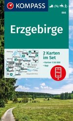 KOMPASS Wanderkarten-Set 866 Erzgebirge (2 Karten) 1:50.000