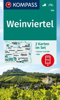 KOMPASS Wanderkarten-Set 204 Weinviertel (2 Karten) 1:50.000