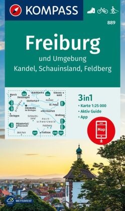 KOMPASS Wanderkarte 889 Freiburg und Umgebung, Kandel, Schauinsland, Feldberg 1:25.000