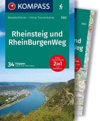 KOMPASS Wanderführer Rheinsteig RheinBurgenWeg, 34 Etappen mit Extra-Tourenkarte