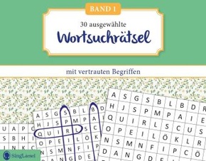 Wortsuchrätsel für Senioren mit vertrauten Begriffen. Rätselspaß, Beschäftigung und Gedächtnistraining für Senioren. Auc