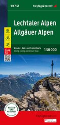 Lechtaler Alpen - Allgäuer Alpen, Wander-, Rad- und Freizeitkarte 1:50.000, freytag & berndt, WK 351
