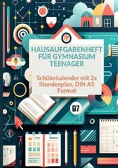 Hausaufgabenheft: 1 Woche 2 Seiten  Schulplaner Teenager , Schülerkalender , mit 2x Stundenplan : DIN A5