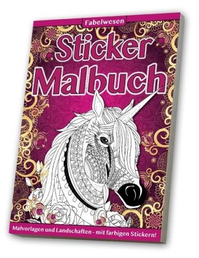 Sticker Malbuch: Erwachsene  Tiere & Fabelwesen