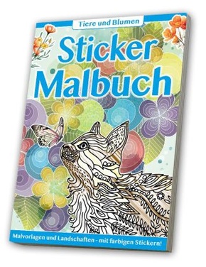 Sticker Malbuch: Erwachsene  Tiere & Blumen