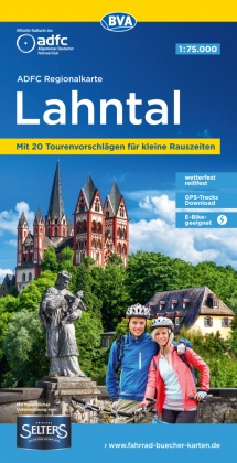 ADFC-Regionalkarte Lahntal, 1:75.000, mit Tagestourenvorschlägen, reiß- und wetterfest, E-Bike-geeignet, mit Knotenpunkt