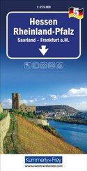 Kümmerly+Frey Regional-Strassenkarte 5 Hessen, Rheinland-Pfalz 1:275.000