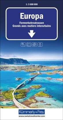 Kümmerly+Frey Strassenkarte Europa Fernverkehrsstrassen 1:3,6 Mio.